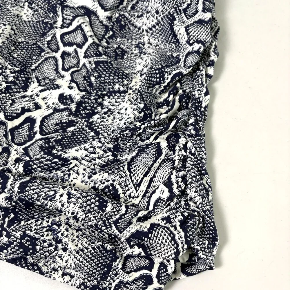 Tommy Bahama Snake Skin Print Swim Halter Top Size S‎ Blue White Built In Bra